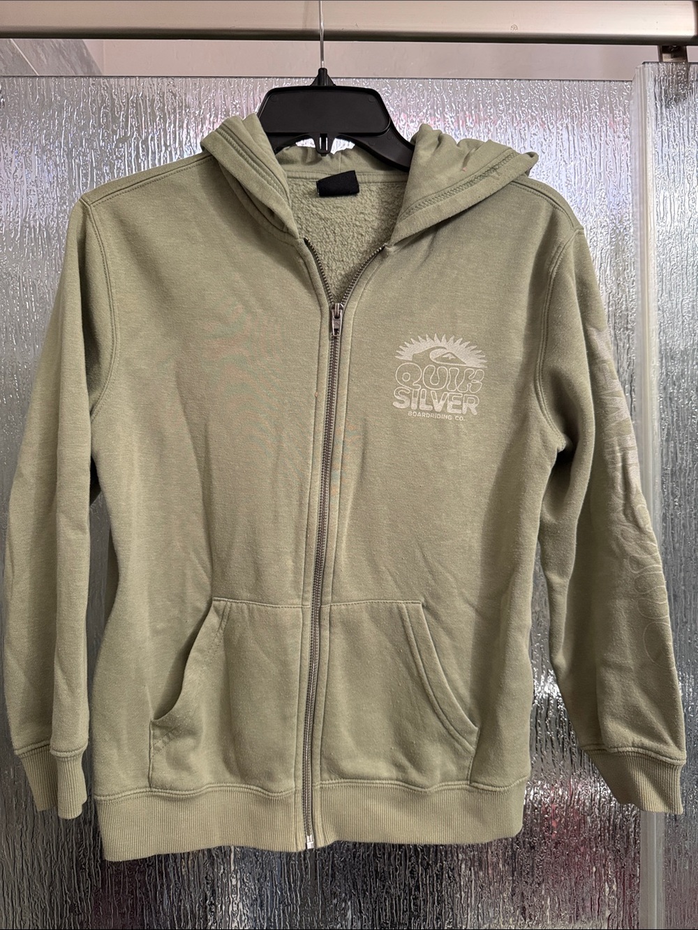 Quiksilver Juniors Olive Green Full-Zip Hoodie Jacket